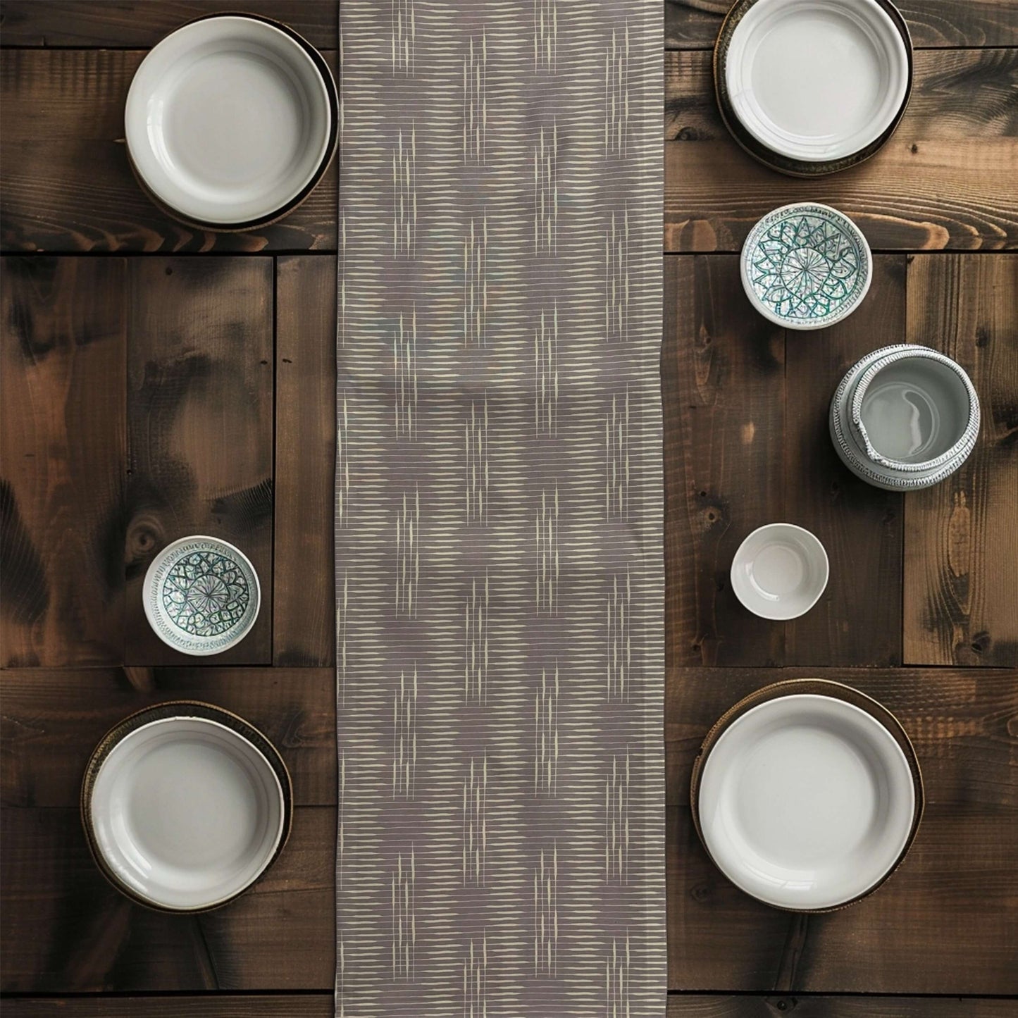 Weathered Brown Table Runners Placemats Modern Print