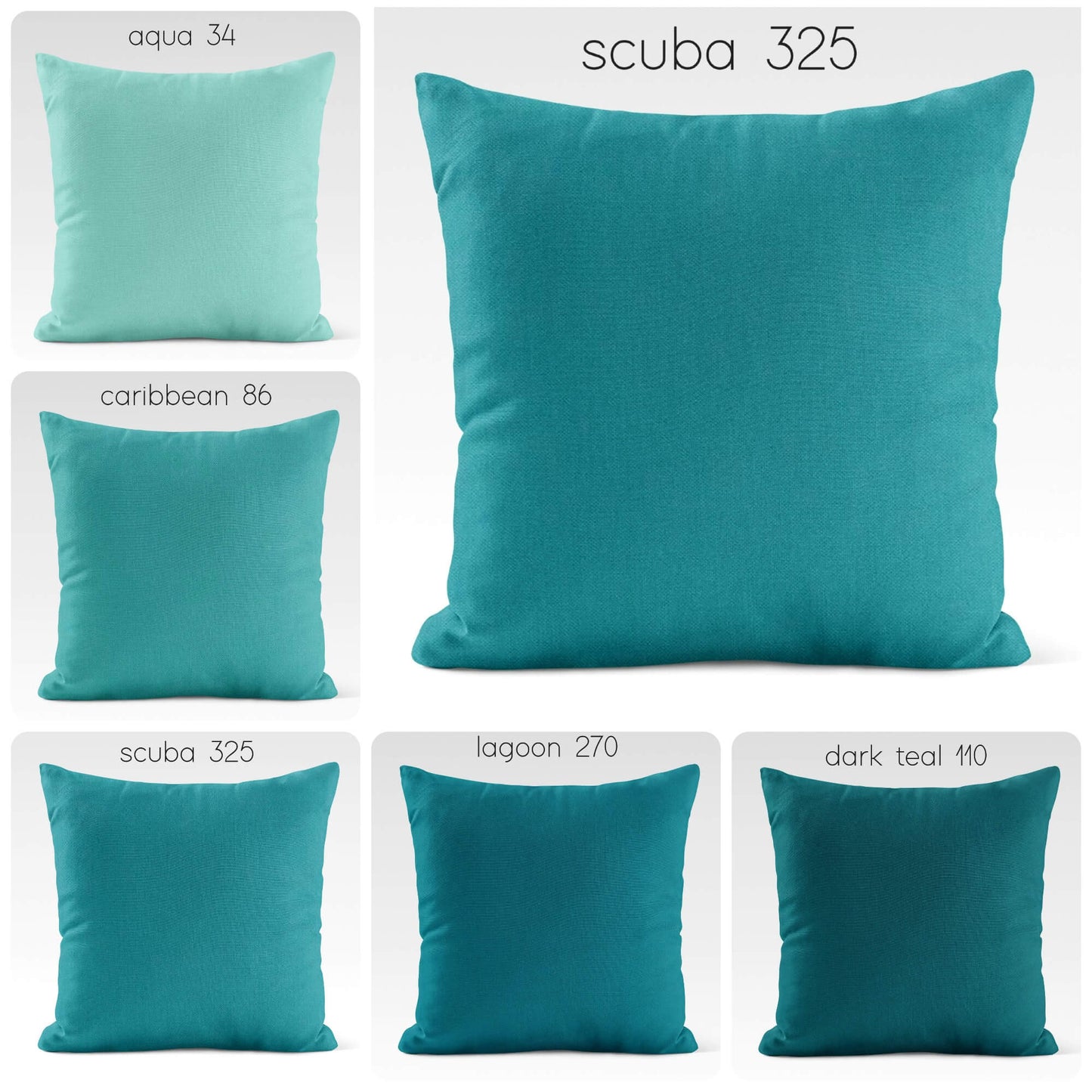 Aqua Cotton Pillow Covers Custom color 34