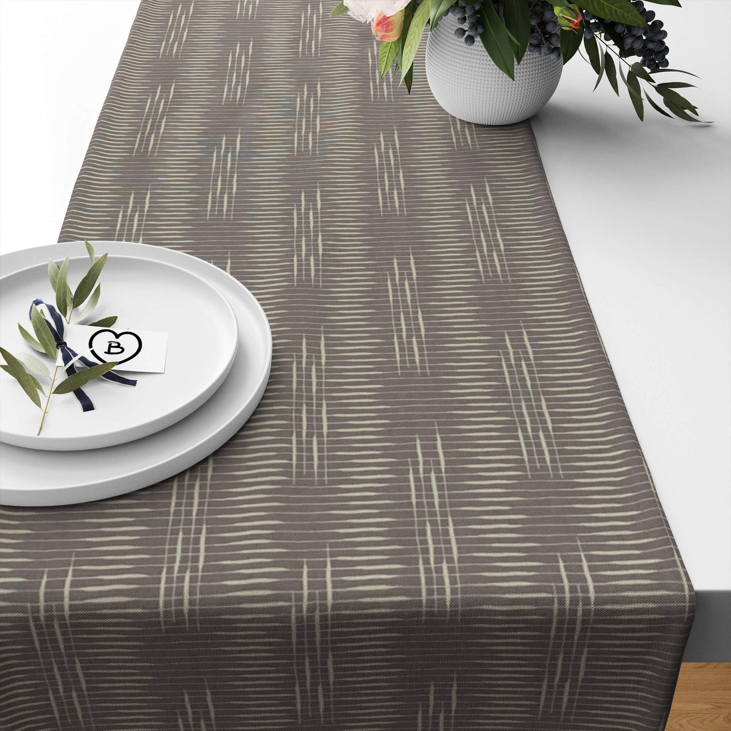 Weathered Brown Modern Print Table Runners and Placemats