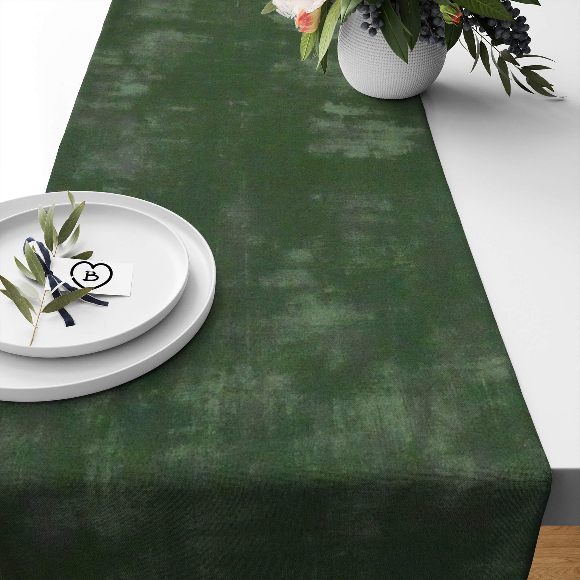 Winter Spruce Dark Green Abstract Table Runners Placemats color 429