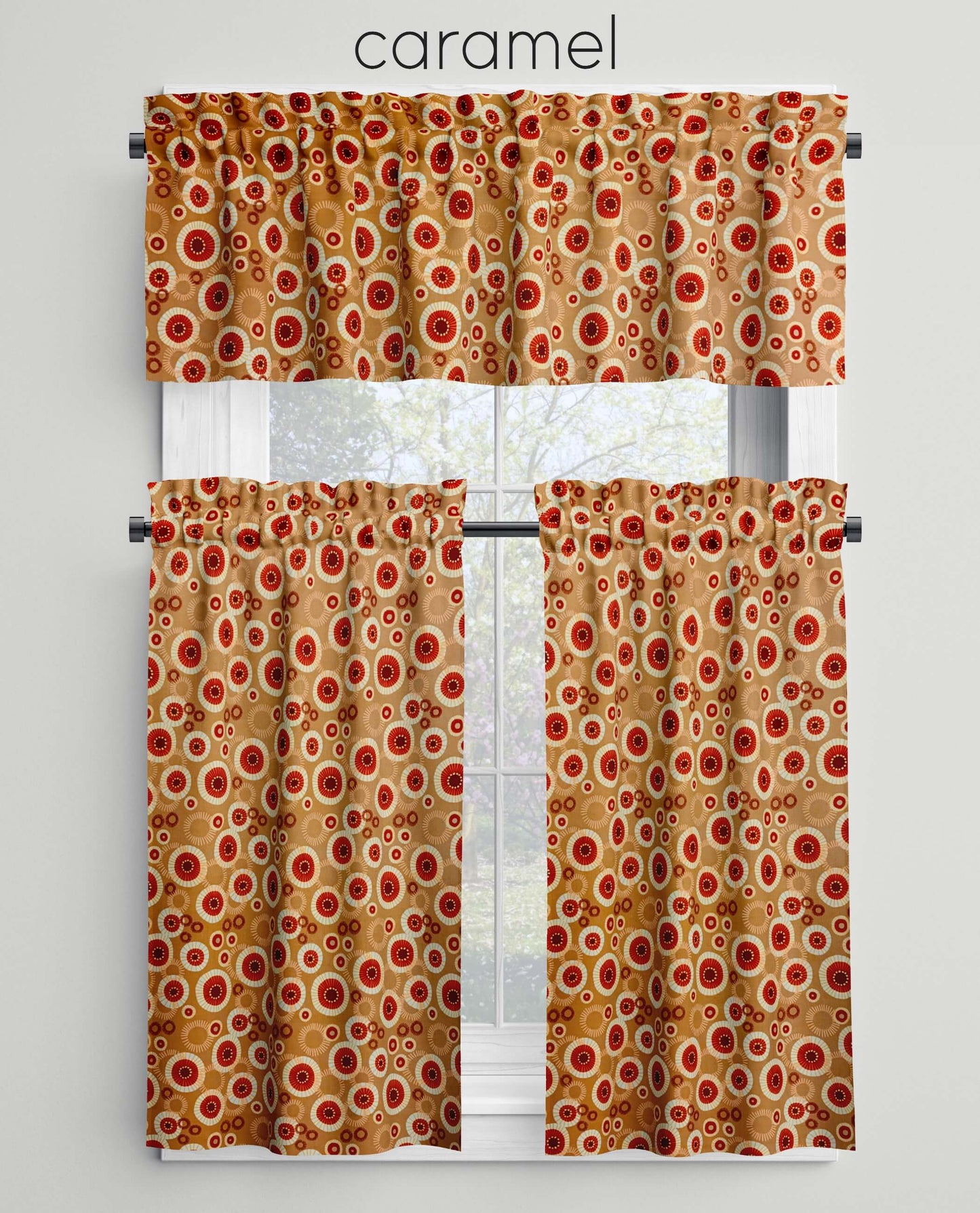 Medallion Sunburst Valances Cafe Curtains Caramel