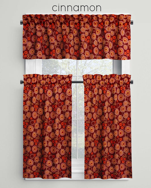 Medallion Sunburst Valances Cafe Curtains Cinnamon