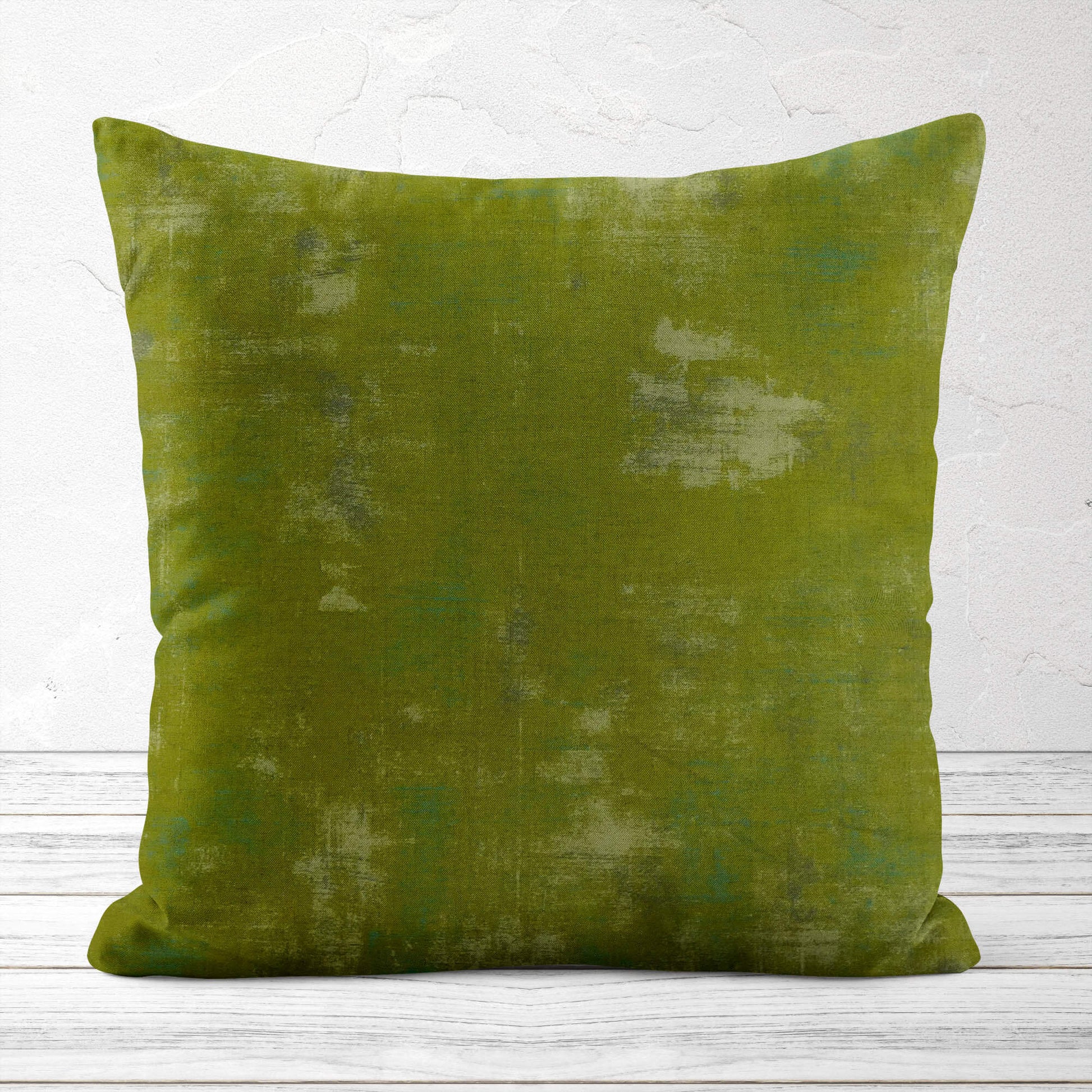 Zesty Apple Green Abstract Grunge Pillow Covers and Euro Shams color 496